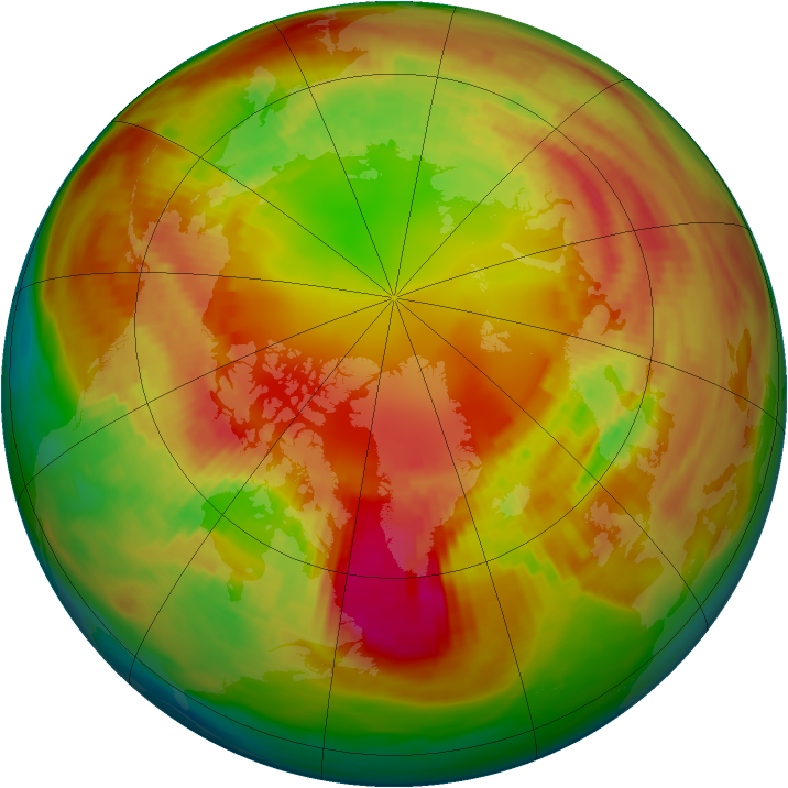Arctic ozone map for 18 February 1982